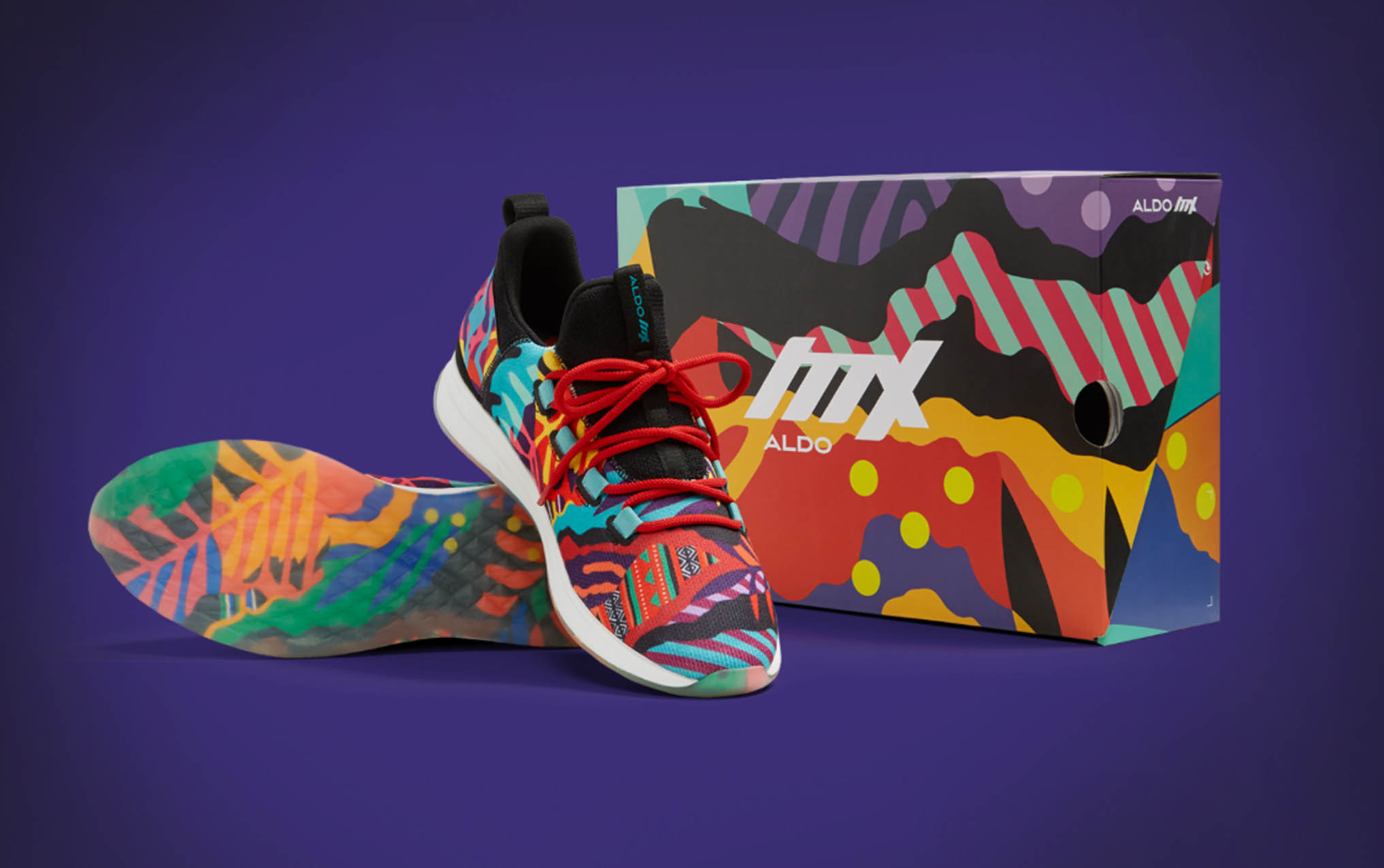 Sneakers design & box by Dina saadi for Aldo MX Artist Series-